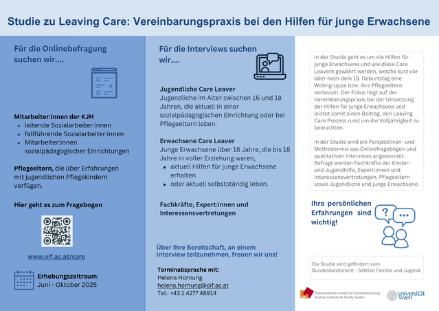 Studiensteckbrief 'Care Leaver' Forschungsbericht 60